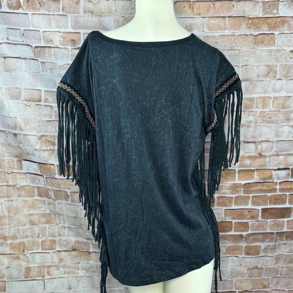 Affliction American Customs Women’s Fringe T-Shirt -Size: L/XL- NWT - Picture 8 of 11